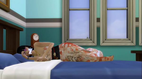 Teen male fuck stepmom after masturbating while watching porn video in front of computer