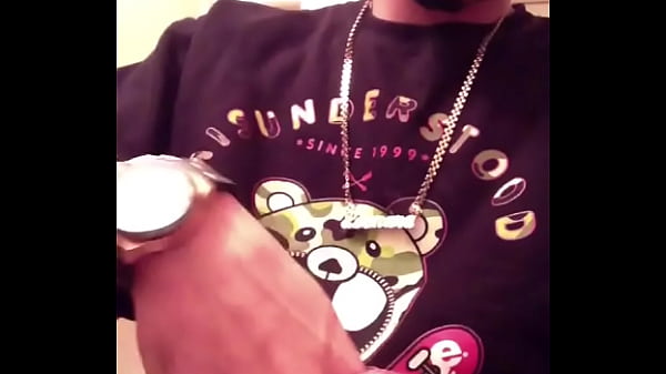 SPITTING ON HIS DICK AND CUMING