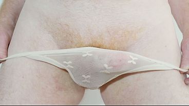 Thong Panties Wet With Precum And Cum