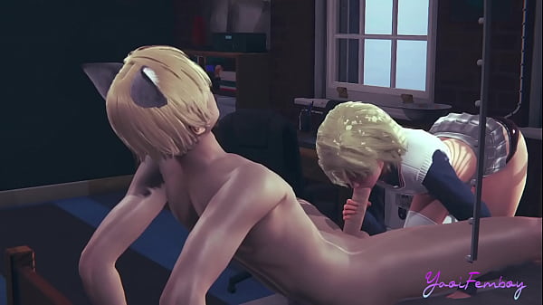 Yaoi Femboy Osuke -  ride a big dick and cums in his ass 