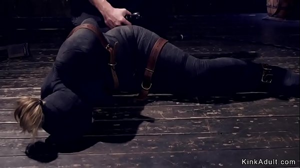 Master gags blonde slut in device bondage