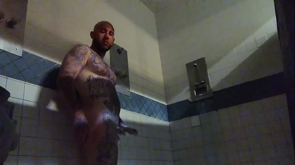 Jailhouse masturbation,  White guy, big dick, cum shot 