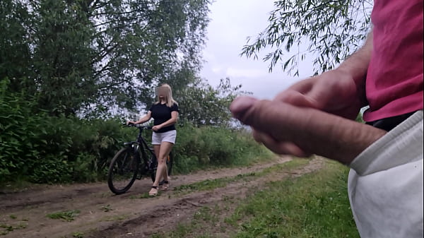 Play MP4 - I public jerk off dick near unknown busty blonde girl and she want look how i masturbate and want touch my cock