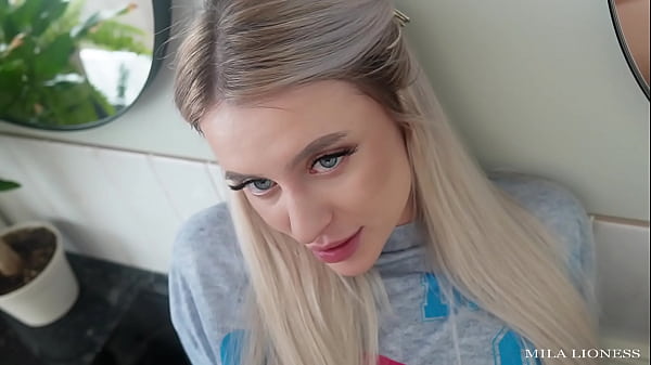 Fucked in the kitchen and poured cum on his stepsister while his parents were sleeping in the next room