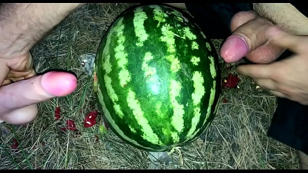 Play MP4 - I found a WATERMELON in the forest and fucked it with two members &sol; Male orgasm &sol; Russian dirty talk &sol; Dildo