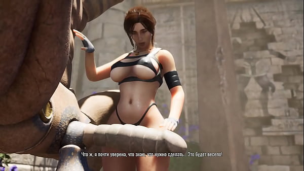 Play MP4 - An ancient statue awakens and destroys Lara's pussy by filling it with sperm&period; Hentai Game 3D