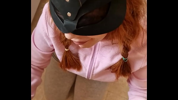Spanish girl fucking and sucking in the kitchen blowjob pussy fuck big ass slut redhead