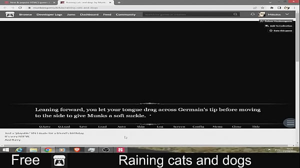 Raining cats and dogs free game itchio visual novel 