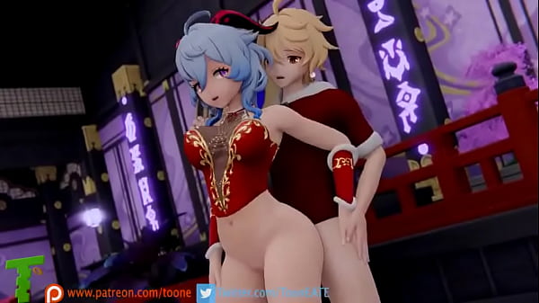 Геншин импакт Гань Юй_и Итэр трахаются в новогодних костюмах