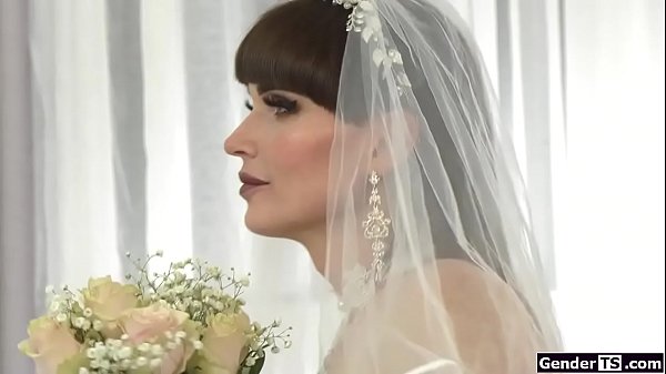 Small tits shemale bride Natalie Mars gives head to her husband before he sucks off her cock.She sits on his dick and bareback anal rides him 