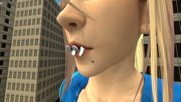 Giantess samus eats random women 