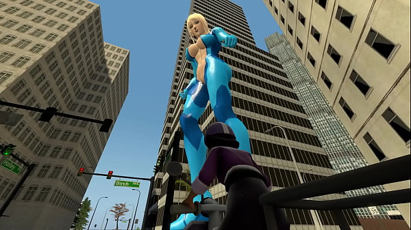 Giantess samus eats random women