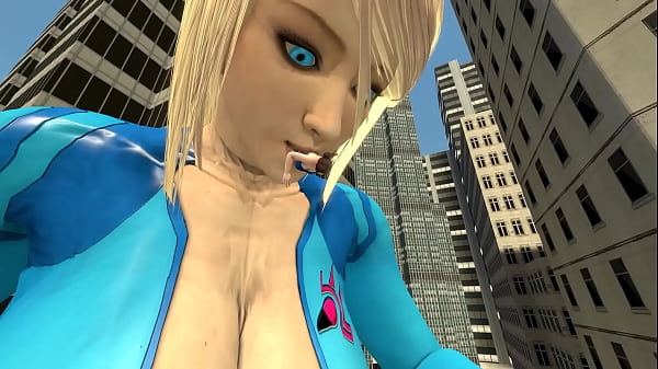 Giantess samus eats random women 