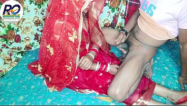 Fast time honeymoon video hindi audio Claire Vais red saree bride fucking after lifting the saree, awesome full video 