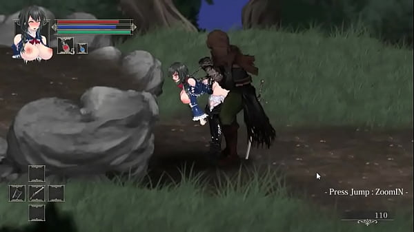 Pretty woman in hentai ryona scenes with man in erotic gameplay 