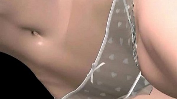 Busty anime girl teasing in lingerie 