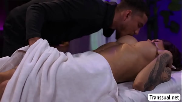 Its time for a full body rubdown! This is epic relaxation and hot sex! Hot TS babe Eva Maxim is bringing the heat 