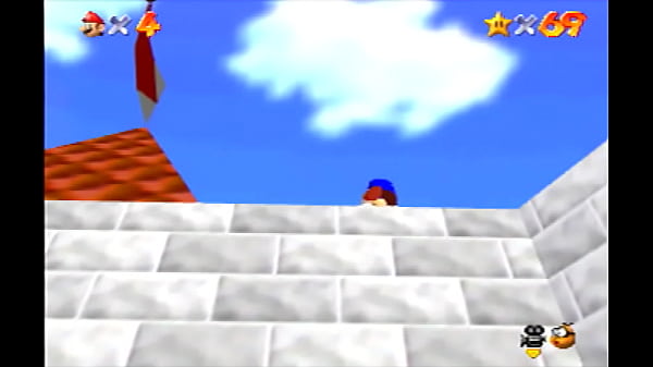 mario from super mario 64 climbs on the castle and dies 