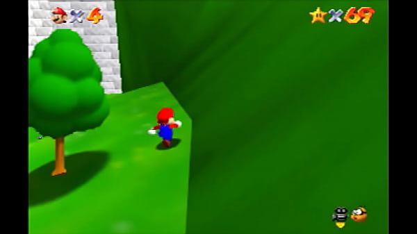 Mario from super mario 64 climbs on the castle and dies 