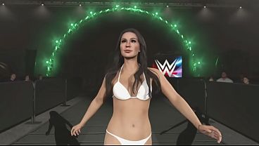 Sexy Brunette in a White Bikini 