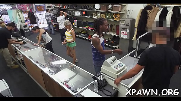 Daring woman has sex in shop 