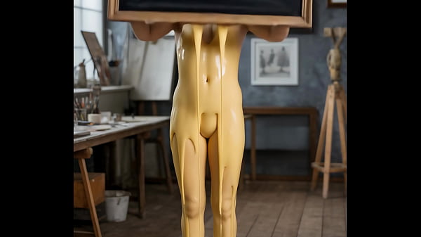 Nude woman covered by cheese 