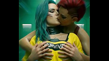 Cyberpunk 2077 - city of lesbian dreams (part 4 ) [ AI generated ]