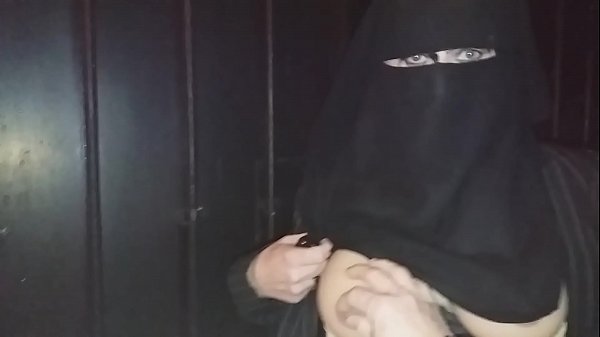 big boobs in niqab in the street 