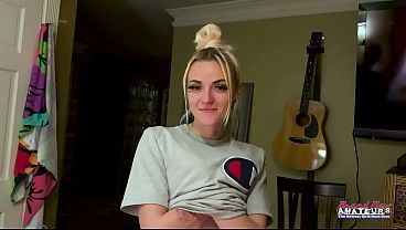 Tiny Tattooed Blonde Cutie Sassy Messy Bj Throat Tease Intense Fun! thumbnail