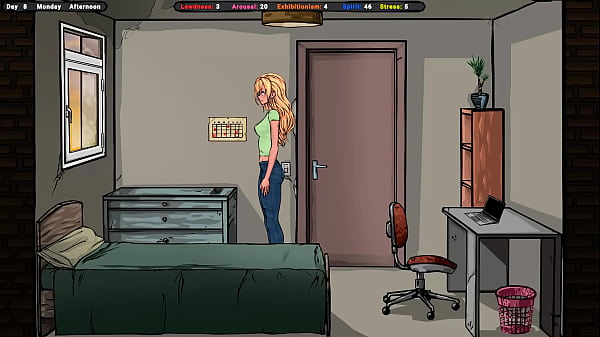 A sweet modest girl relieves stress after a depraved day at work 