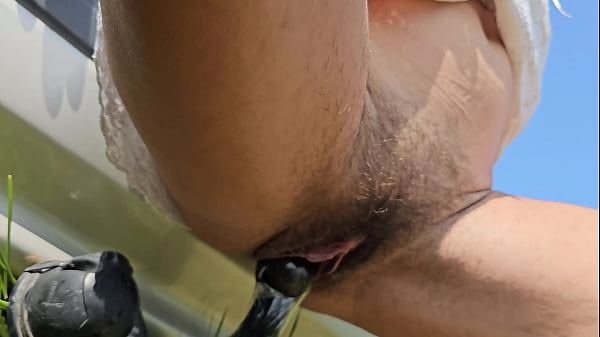 Fuck Tow Bar Of My Step Uncle Retro Car # Natural Hairy Bush In Nature thumbnail