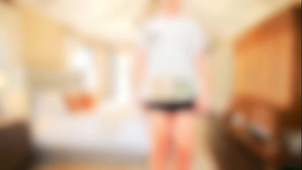 Cute sissy playing shy while holding soft pillow 