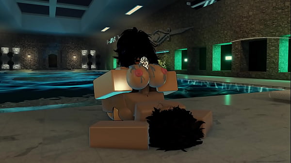 Femboy fucks a huge assed girl near a pool 3 