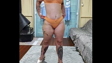 Curious Goddess - A Hot Girl Taking Off Her Lingerie And High Heels, Showing Her Ass, Hairy Pussy, And Little Feet. thumbnail