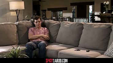 Hot brunette stepmom gets her pussy destroyed by stepson after swapping vibrator controller by mistake 