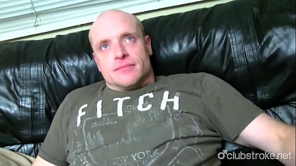 Excited bald amateur straight guy Damien Fucking His Big Shaft with a big Fleshlight 