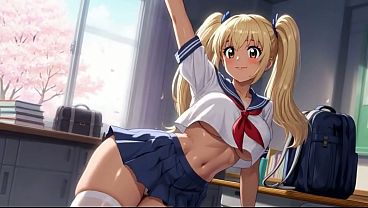 Nonton Naughty Blonde Student: Ass Up, Tits Out & Dripping Pussy Masturbation Ai Generated thumbnail