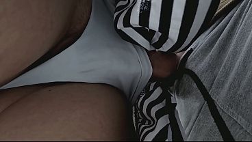 Horny Stranger Slides his Cock Under Skirt Inside her Panties and CUMS Hard in a crowded bus 