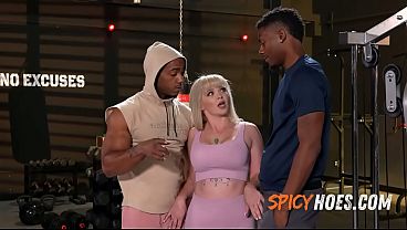 Big Tits MILF Getting Blacked After Workout While Her Husband Jerks His Cock