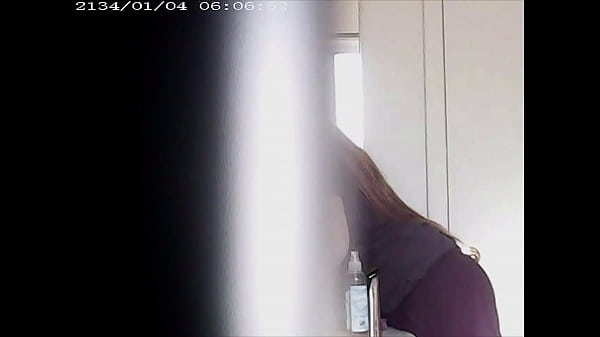 Blonde spied in bathroom 