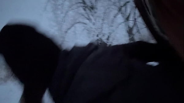 Country milf almost caught fucking in the snow 