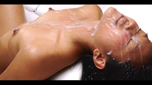 Sweet girl rides huge dildos with cute ahegao face and explodes with a lot of cum