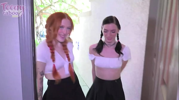 Lesbo Coeds! Strawberry Fields & Celestina Blooms Fuck Seth 2 Graduate! thumbnail