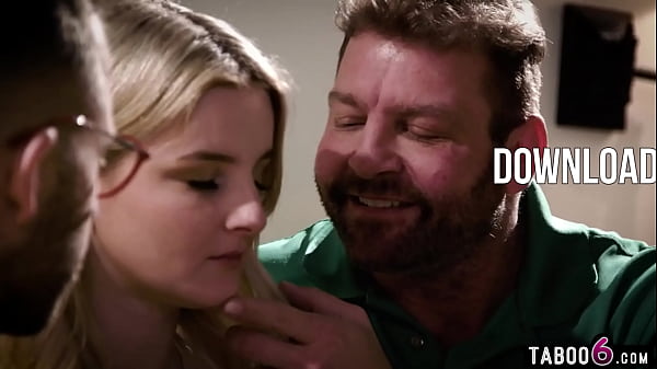 Innocent teen blonde Eliza Eves doublepussy fucked_by two older guys