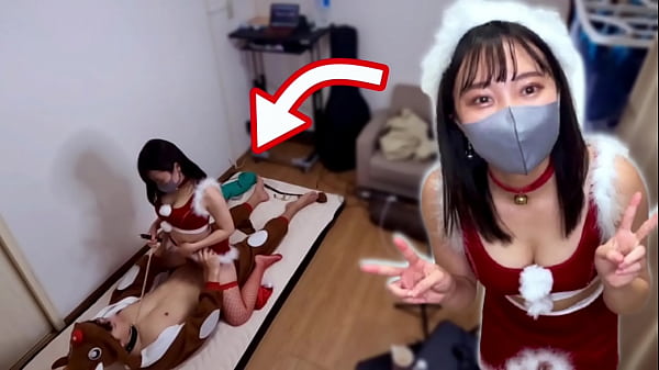 She had sex while santa cosplay for christmas reindeer man gets cowgirl like a sledge and creampie