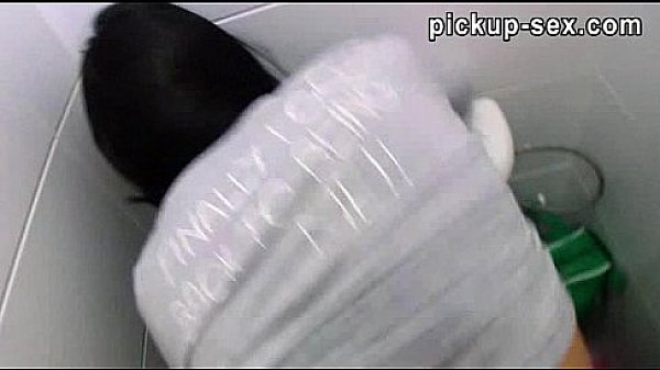 Eurobabe Kristyna banged and jizzed on her back in public toilet 