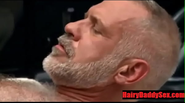 Silver daddy and hairy cub fucking hardcore outdoors 