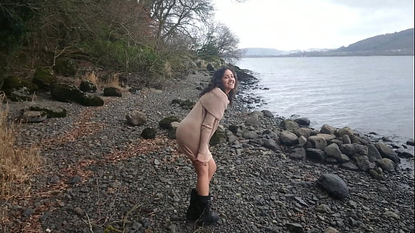 Exhibitionist Teen Girlfriend Has Public Outdoor Interracial Sex By The River With Creampie thumbnail