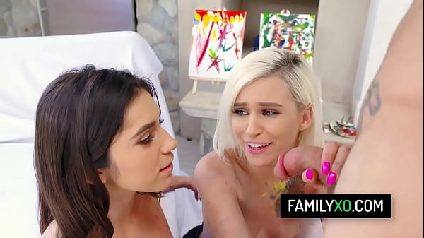 Perv step_brother_fucks his hot teen step_sister and her best friend for Fourth ofJuly Kiara ColeGianna_Gem