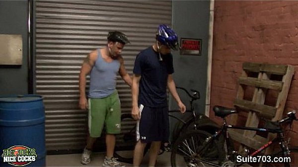 Biker jocks fucking in the garage 